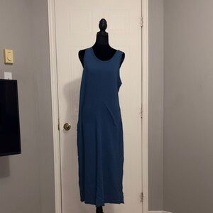 Gap Sleeveless Blue Maxi Dress - Casual Scoop Neck